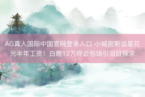 AG真人国际中国官网登录入口 小城密斯追星花光半年工资!白鹿13万座云包场引泪目探求