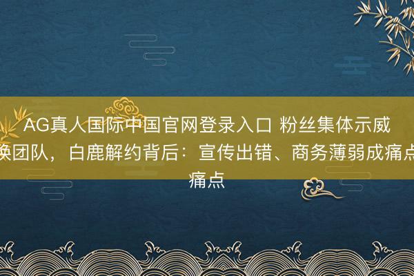 AG真人国际中国官网登录入口 粉丝集体示威换团队，白鹿解约背后：宣传出错、商务薄弱成痛点