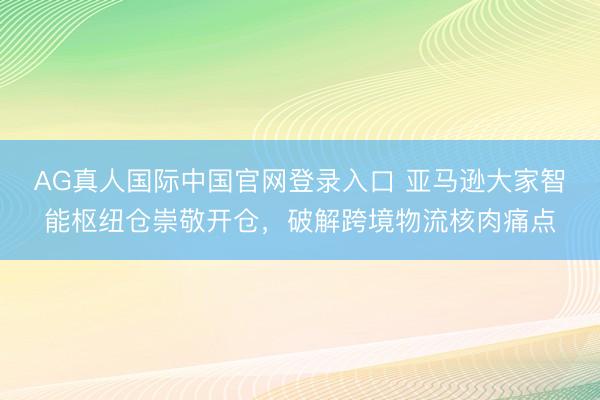 AG真人国际中国官网登录入口 亚马逊大家智能枢纽仓崇敬开仓,破解跨境物流核肉痛点